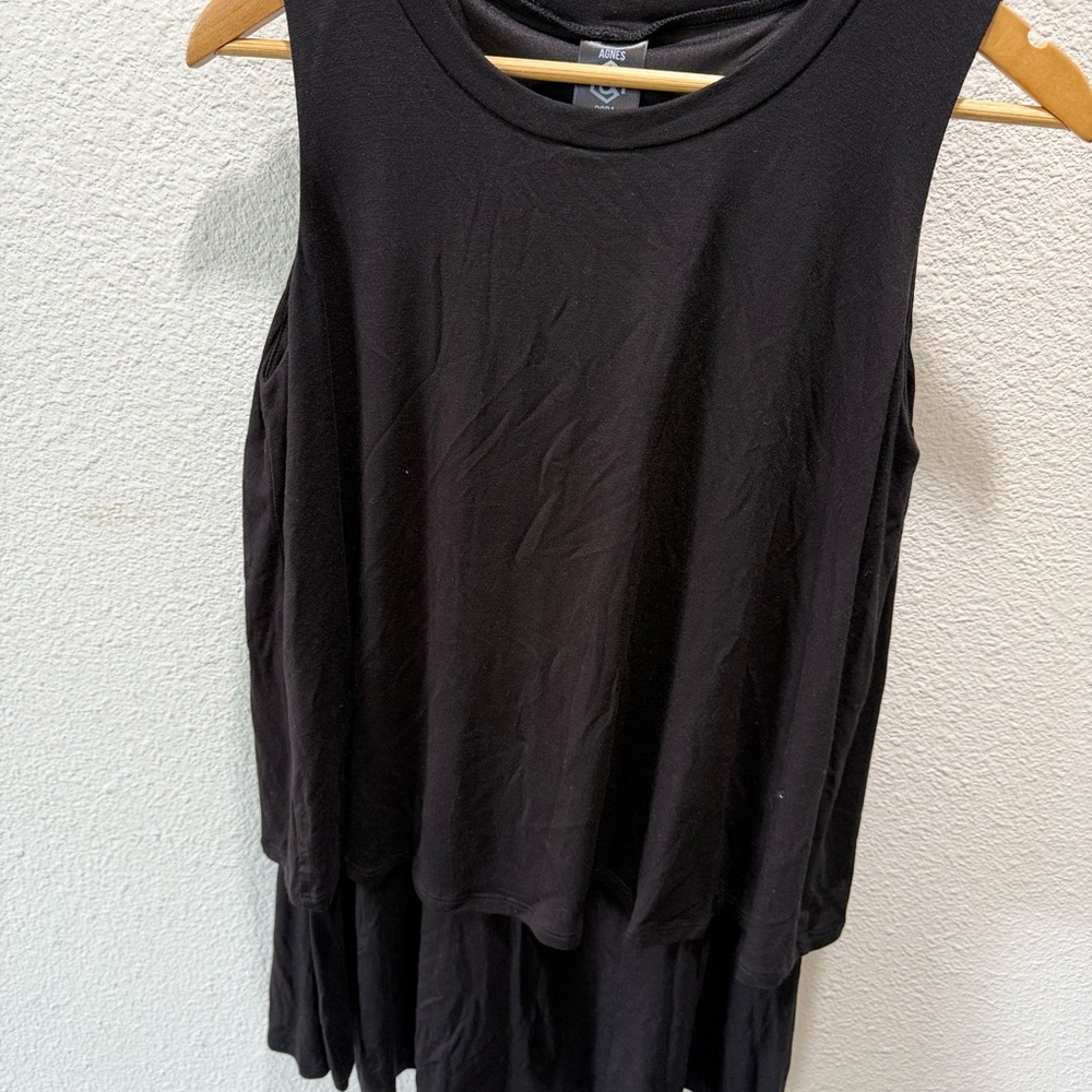 Agnes Dora Black Sleeveless Layered Top Tunic Shirt  Women’s Medium